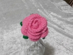 Crochet Open Rose - Dark Pink
